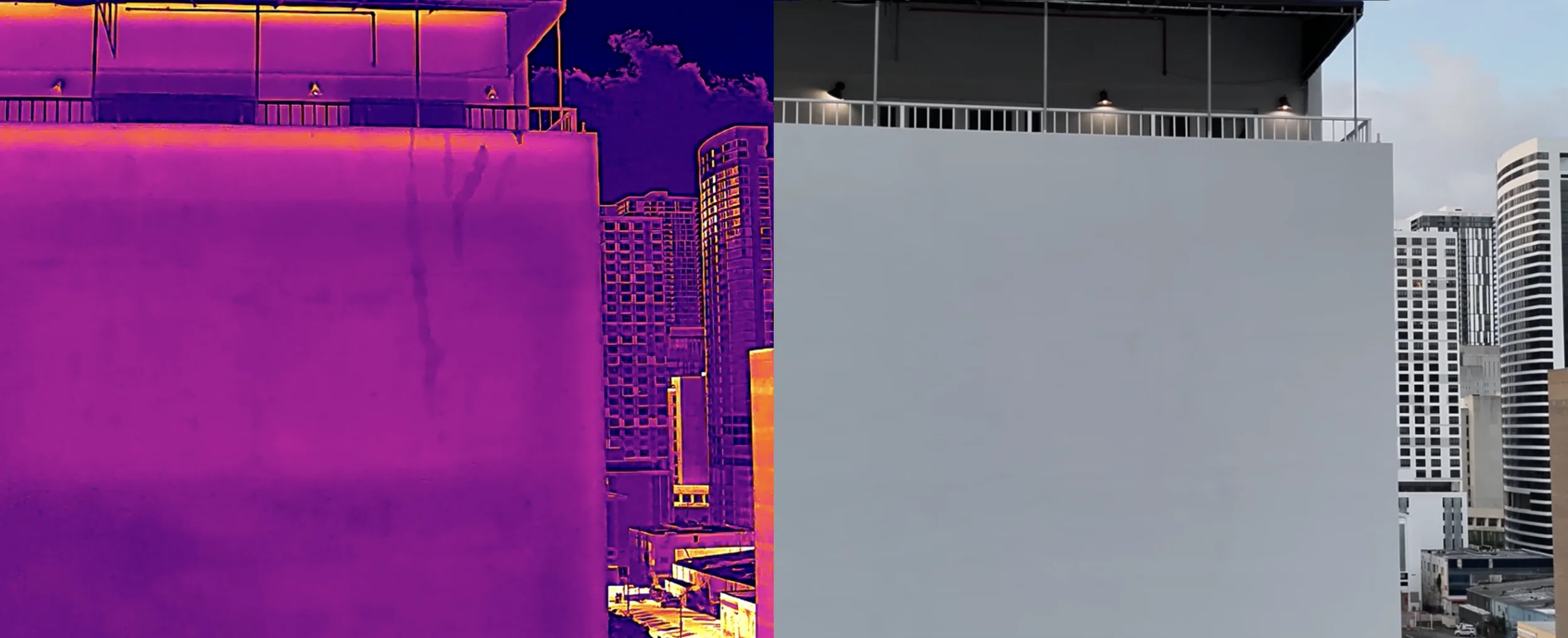 Thermal versus visual comparison of building facade for property management assessment